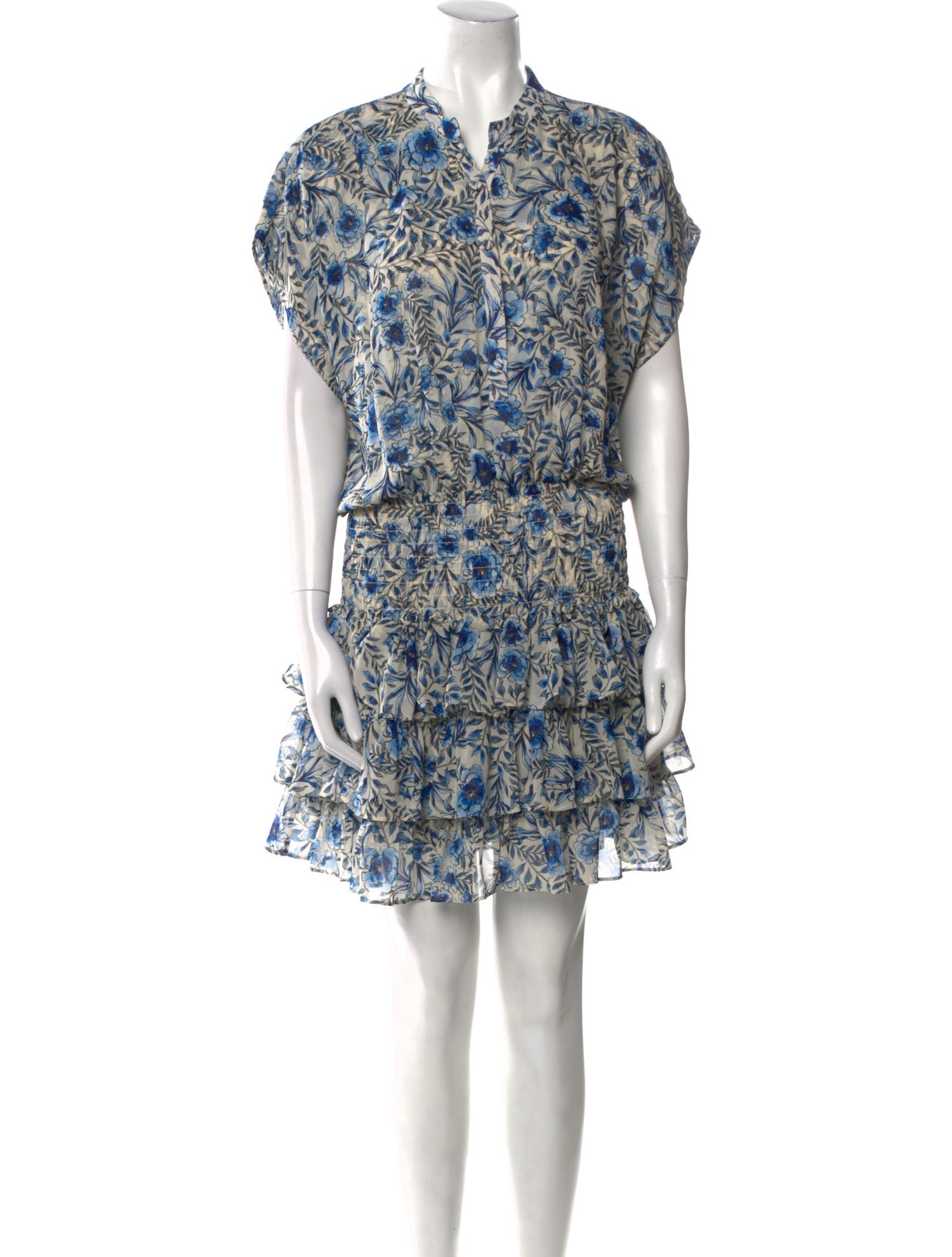 MISA Los Angeles Floral Print Knee-Length Dress