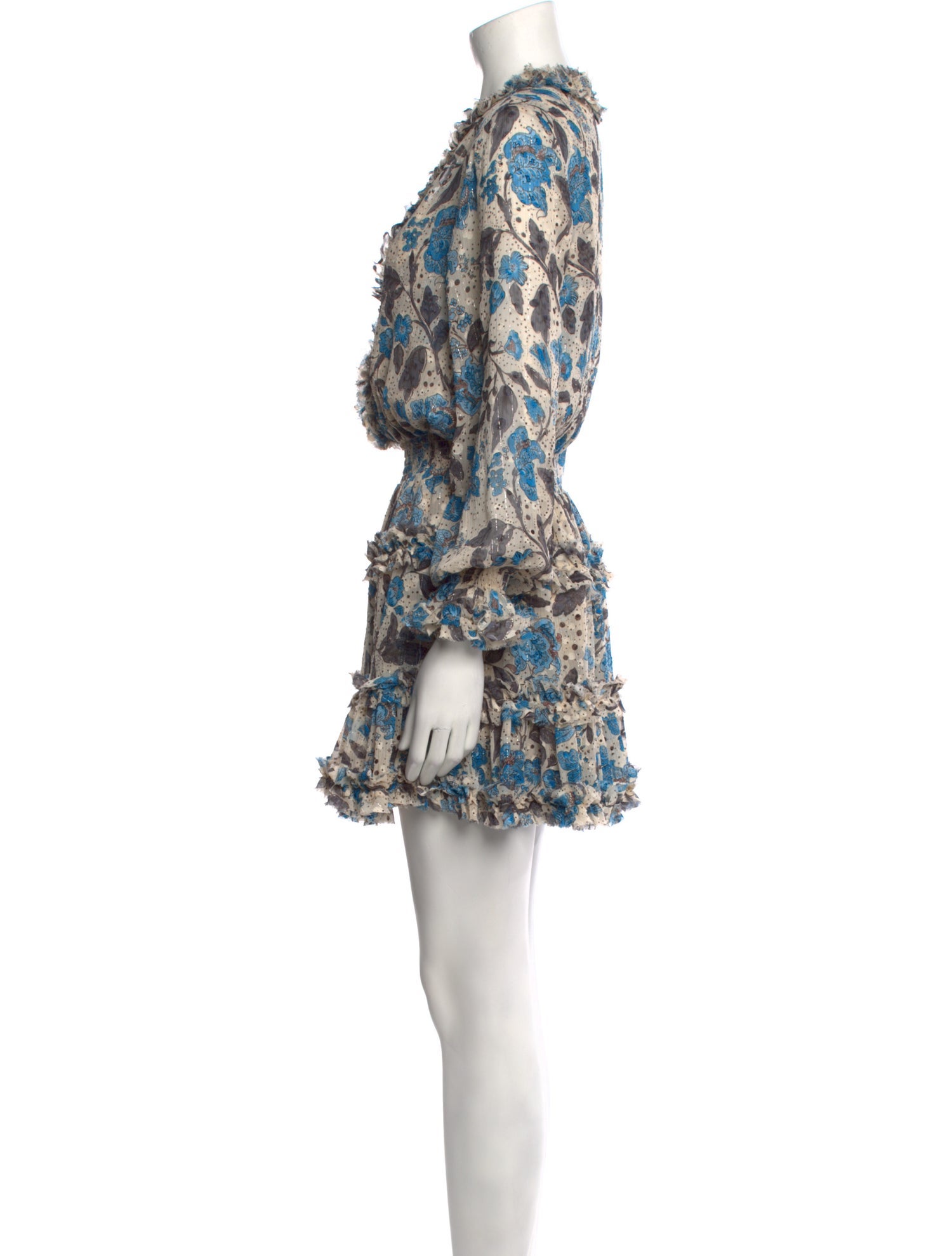 misaページ MISA Los Angeles Floral Print Mini Dress - Neutrals Dresses