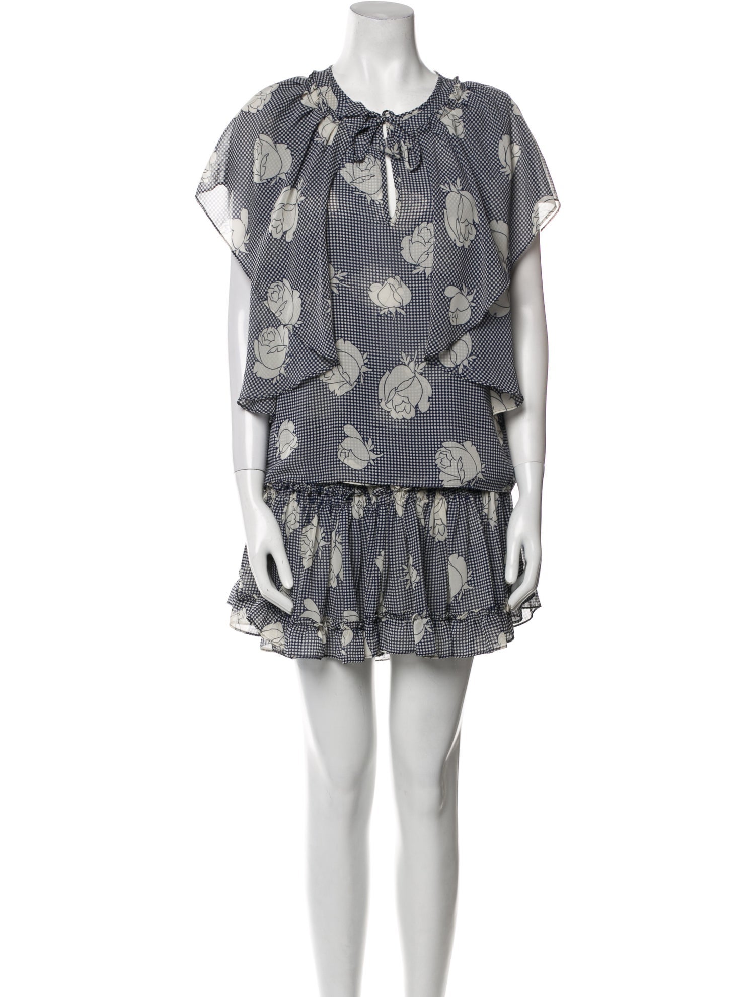 MISA Los Angeles Plaid Print Skirt Set