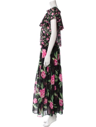 MISA Los Angeles Printed Ruffle Embellishment Skirt Set