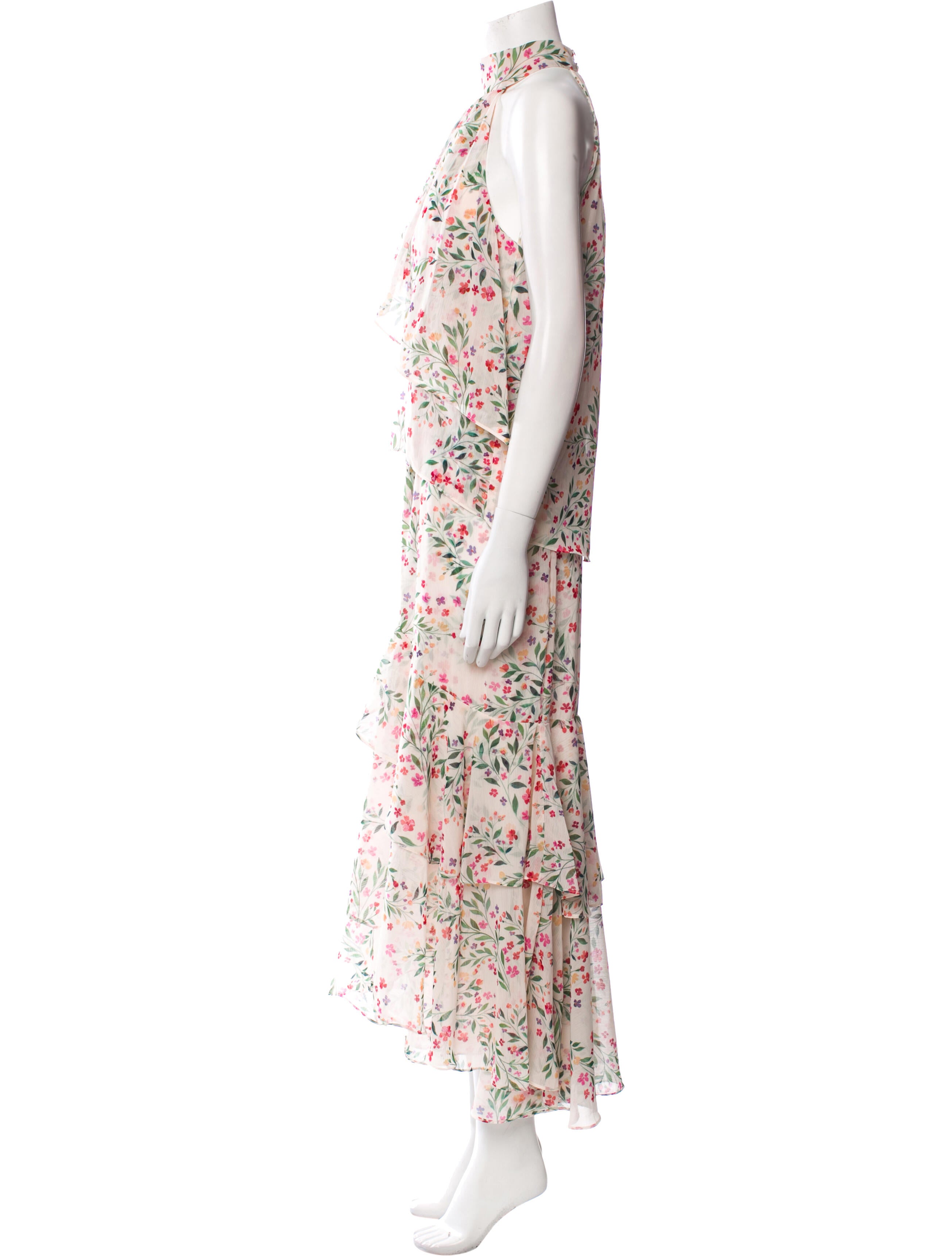 MISA Los Angeles Printed Ruffle Embellishment Skirt Set