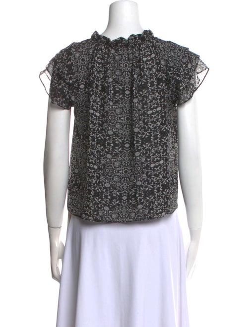 MISA Los Angeles Printed Mock Neck Crop Top