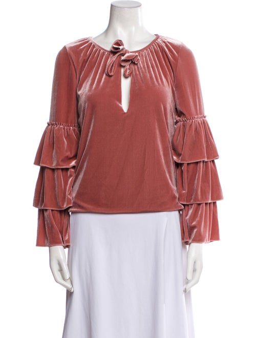 MISA Los Angeles Tie Neck Three-Quarter Sleeve Blouse