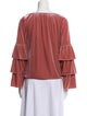MISA Los Angeles Tie Neck Three-Quarter Sleeve Blouse