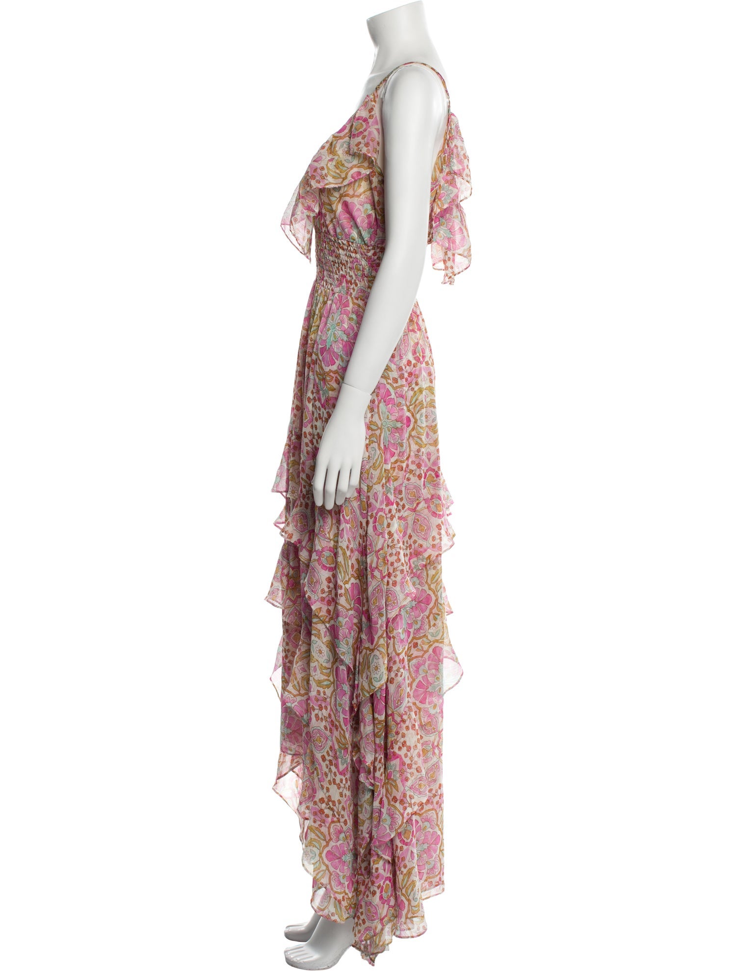 MISA Los Angeles Floral Print Long Dress