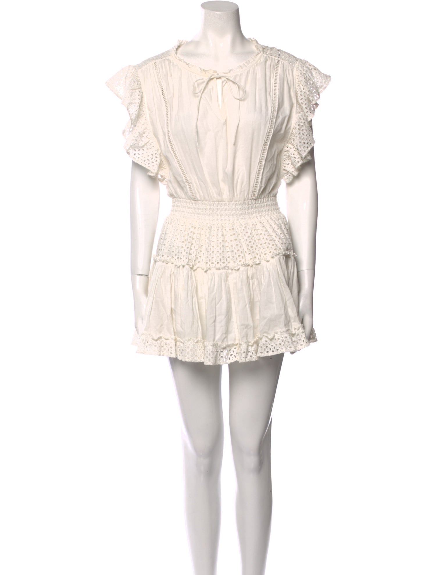 MISA Los Angeles Tie Neck Mini Dress