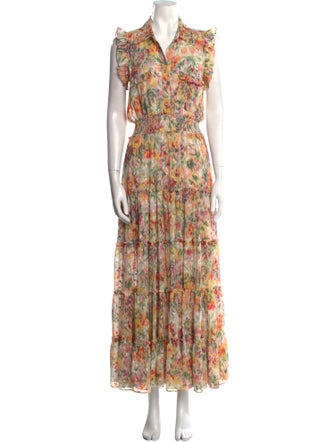 MISA Los Angeles Floral Print Long Dress