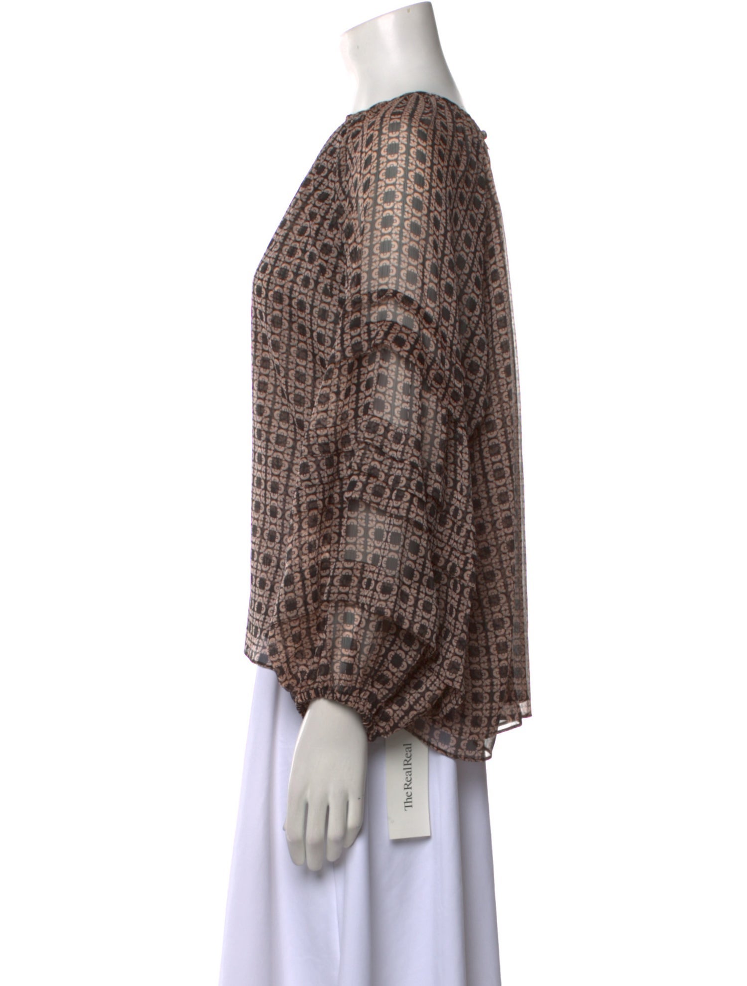 MISA Los Angeles Printed Scoop Neck Top