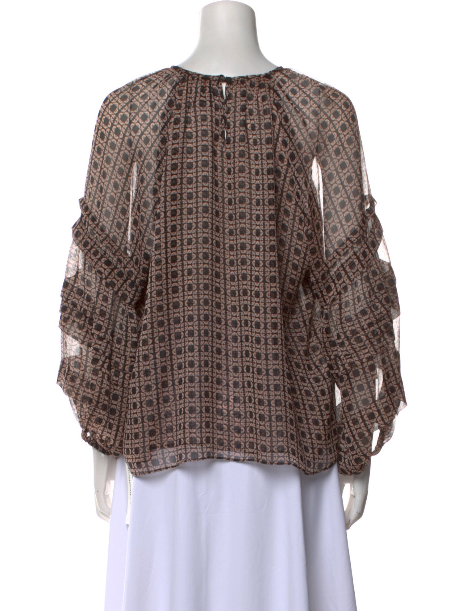 MISA Los Angeles Printed Scoop Neck Top