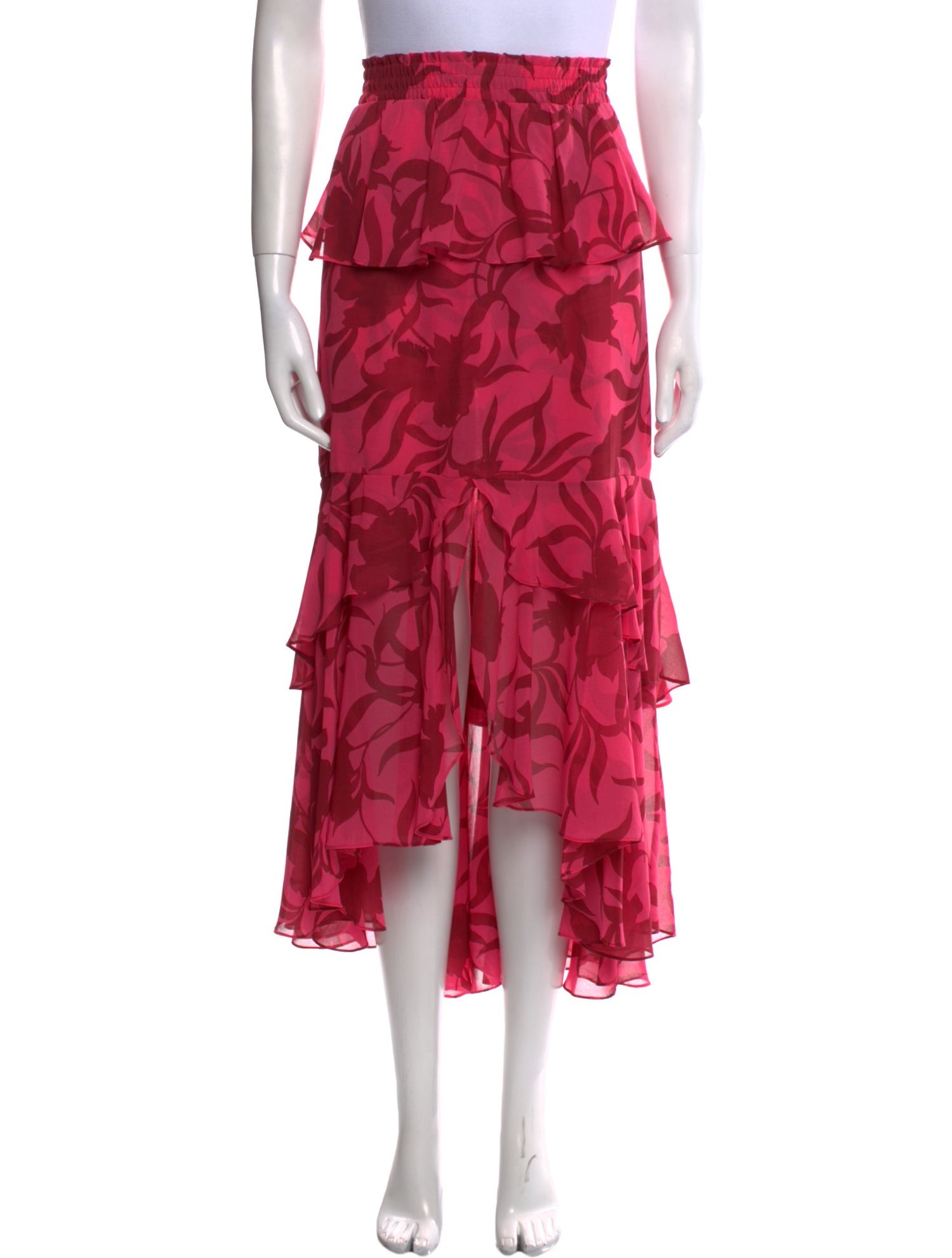 MISA Los Angeles Floral Print Midi Length Skirt