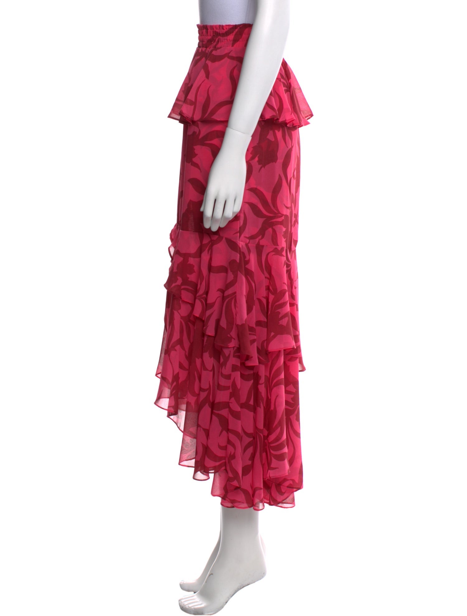 MISA Los Angeles Floral Print Midi Length Skirt