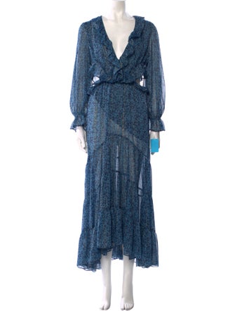 MISA Los Angeles Floral Print Long Dress