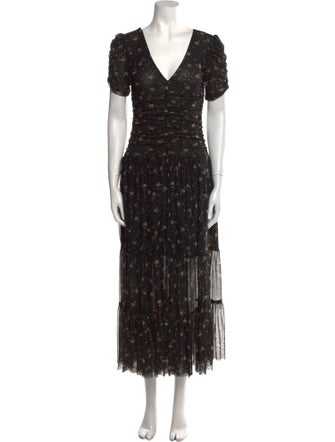 MISA Los Angeles Floral Print Long Dress