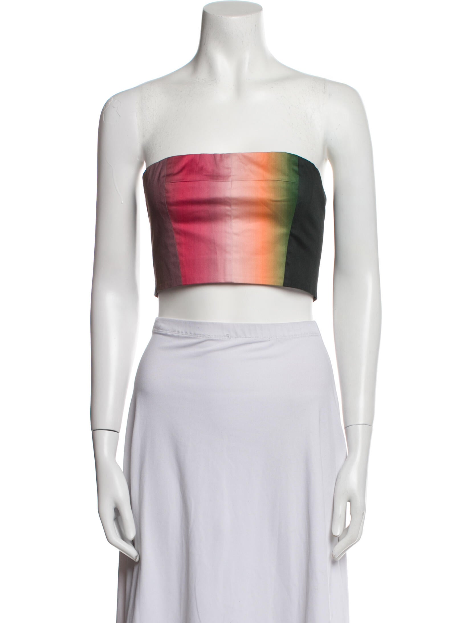 MISA Los Angeles Tie-Dye Print Strapless Crop Top