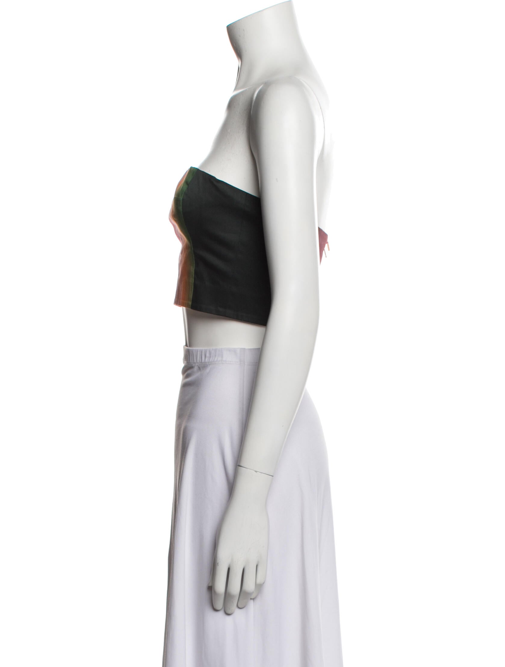 MISA Los Angeles Tie-Dye Print Strapless Crop Top