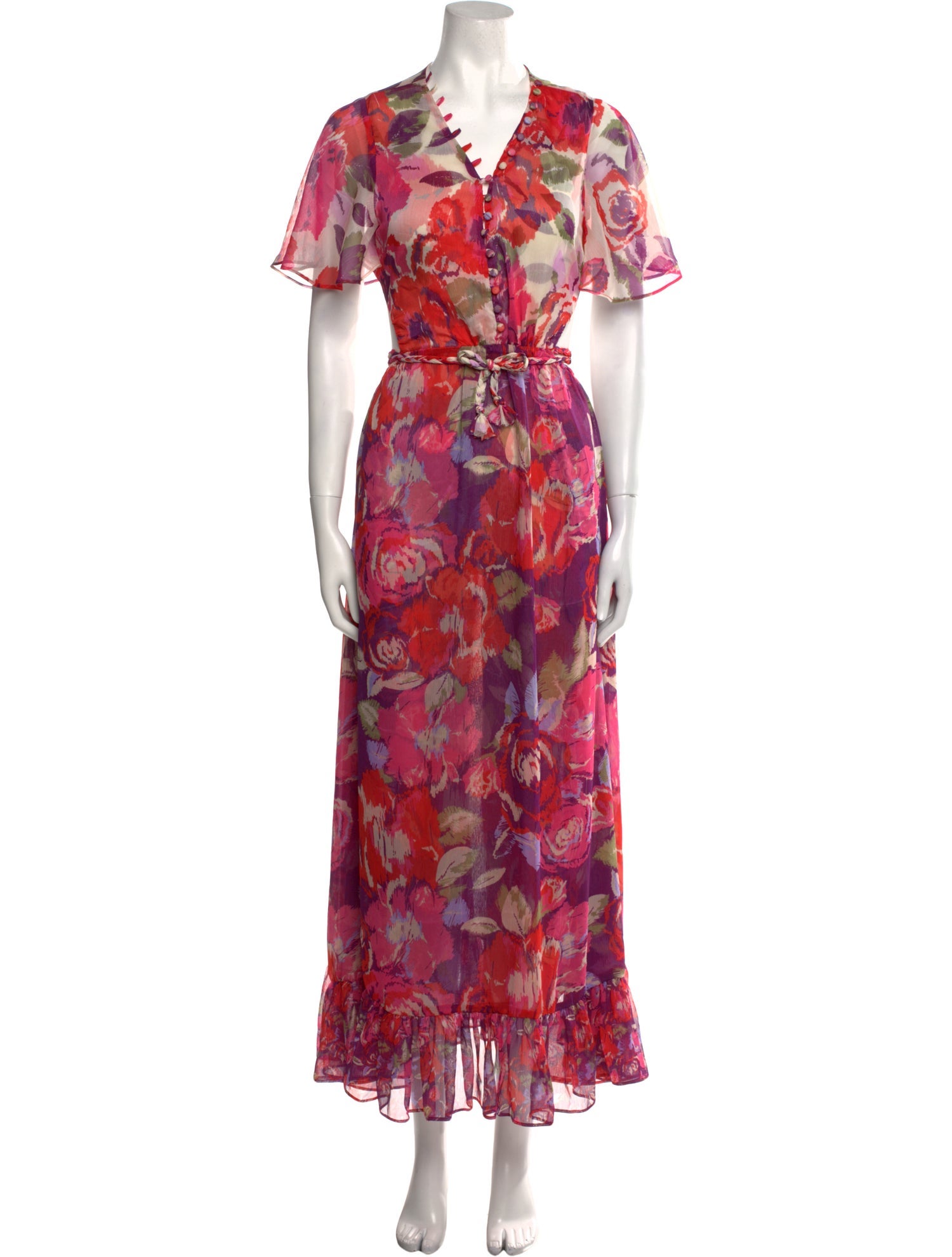 MISA Los Angeles Floral Print Long Dress