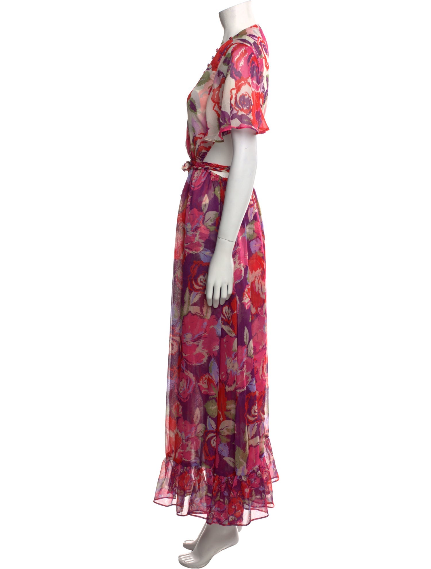 MISA Los Angeles Floral Print Long Dress