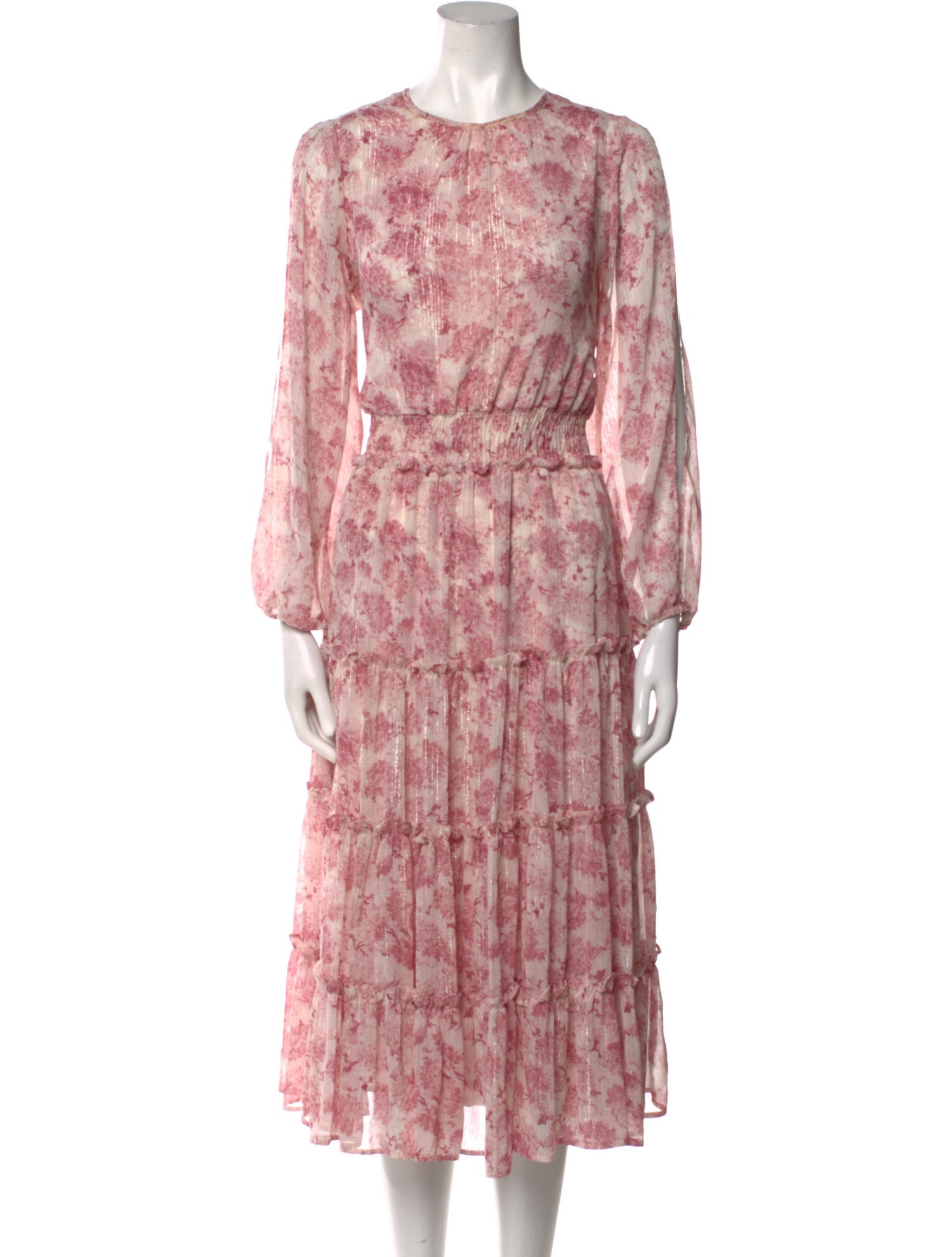 MISA Los Angeles Floral Print Midi Length Dress