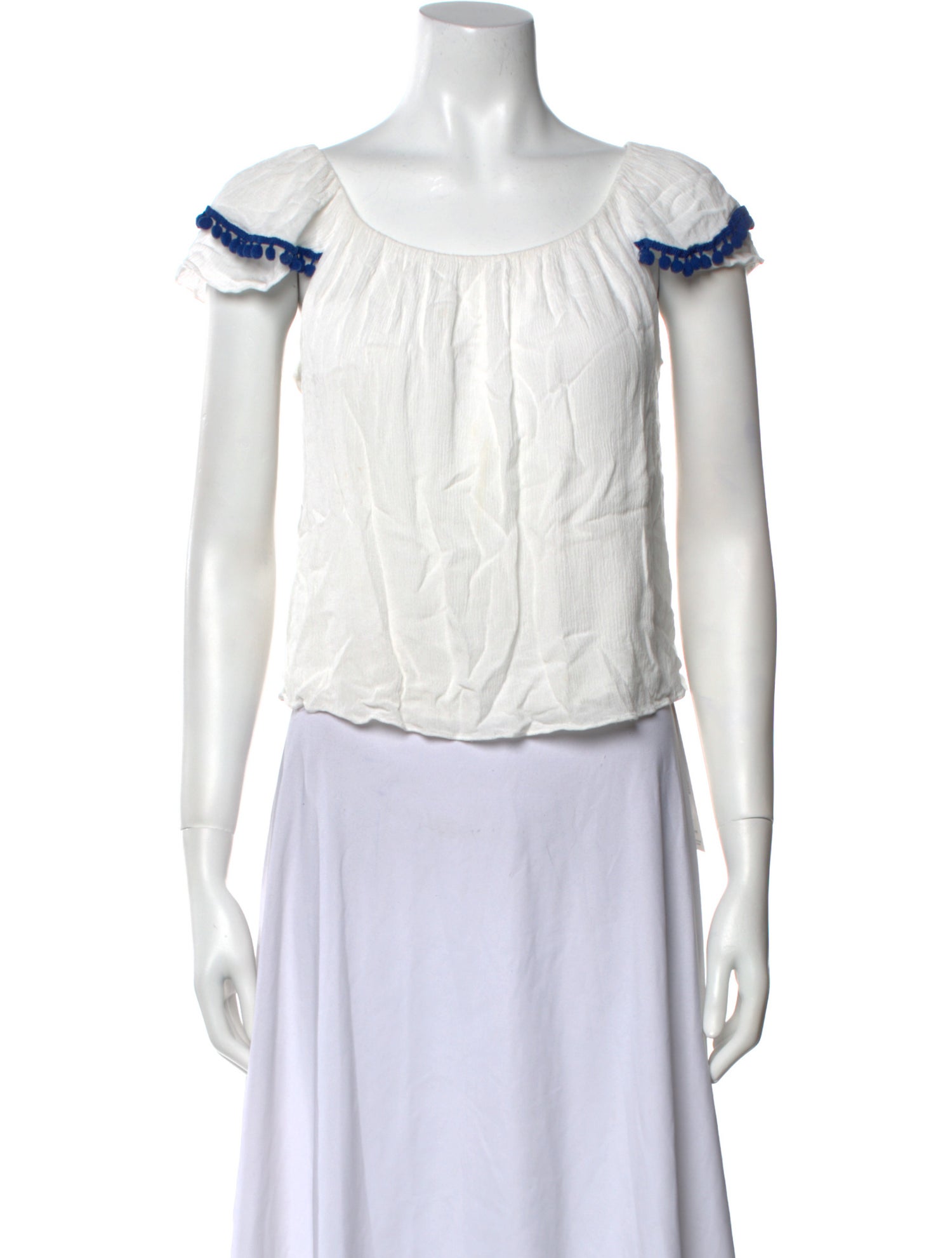 MISA Los Angeles Scoop Neck Short Sleeve Crop Top