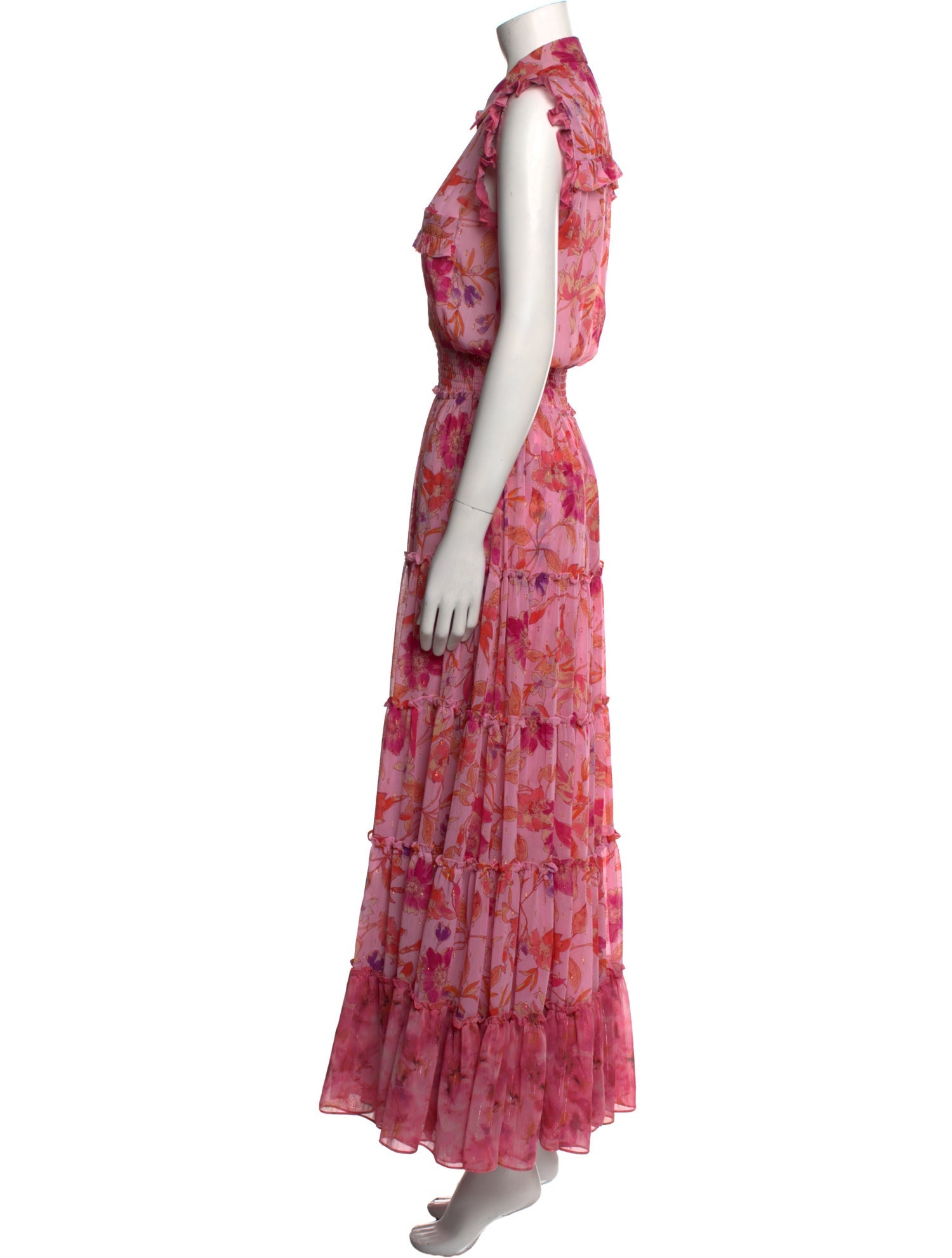 MISA Los Angeles Floral Print Long Dress