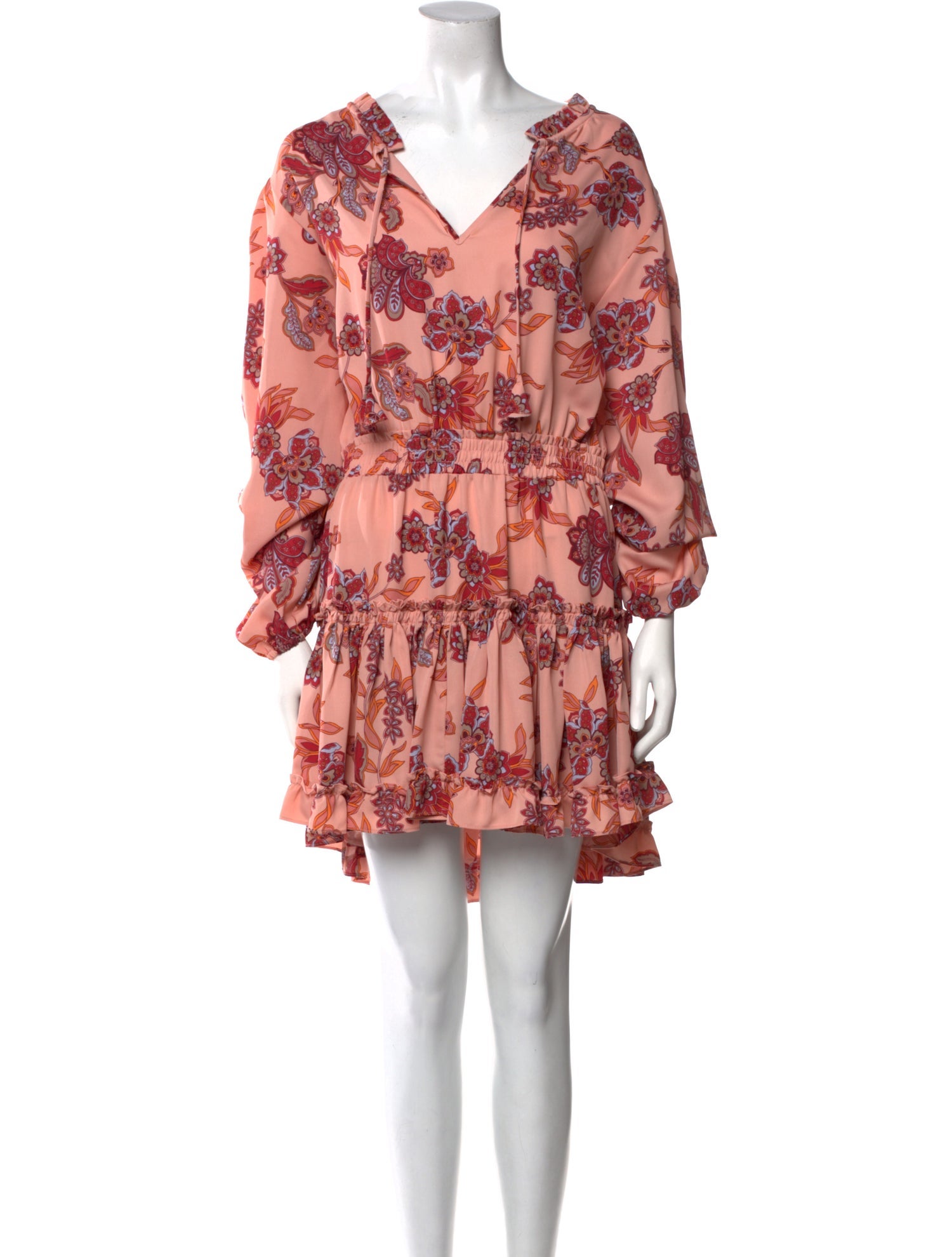 MISA Los Angeles Floral Print Knee-Length Dress