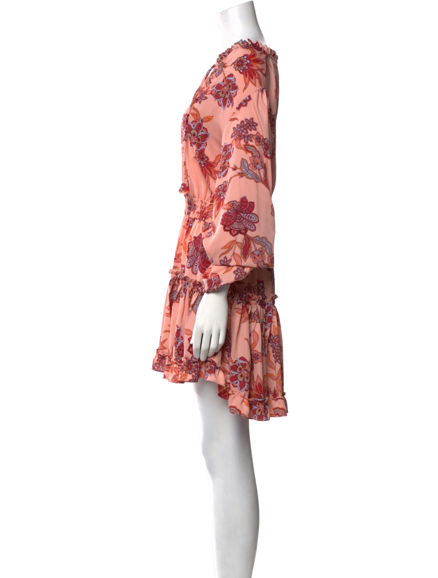 MISA Los Angeles Floral Print Knee-Length Dress