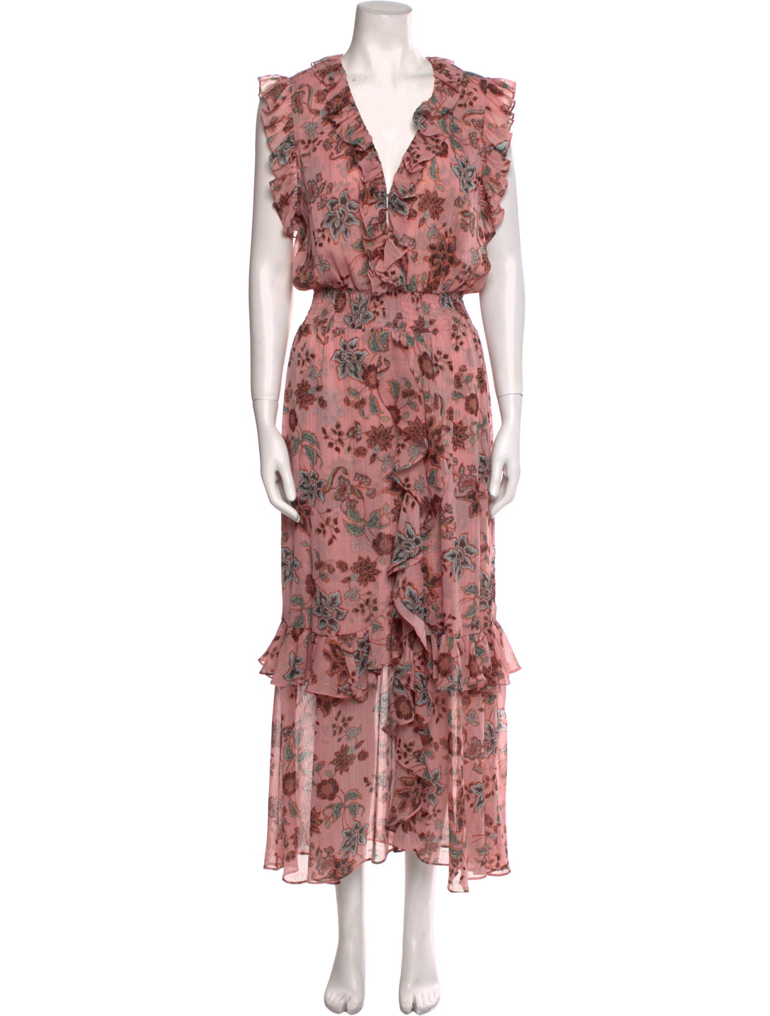 MISA Los Angeles Floral Print Long Dress