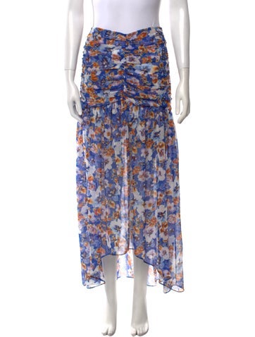Misa Los Angeles Skirts Floral Print Long Skirt XS