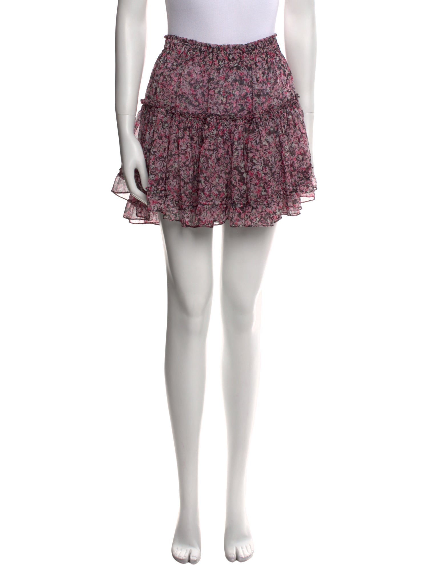 MISA Los Angeles Floral Print Mini Skirt