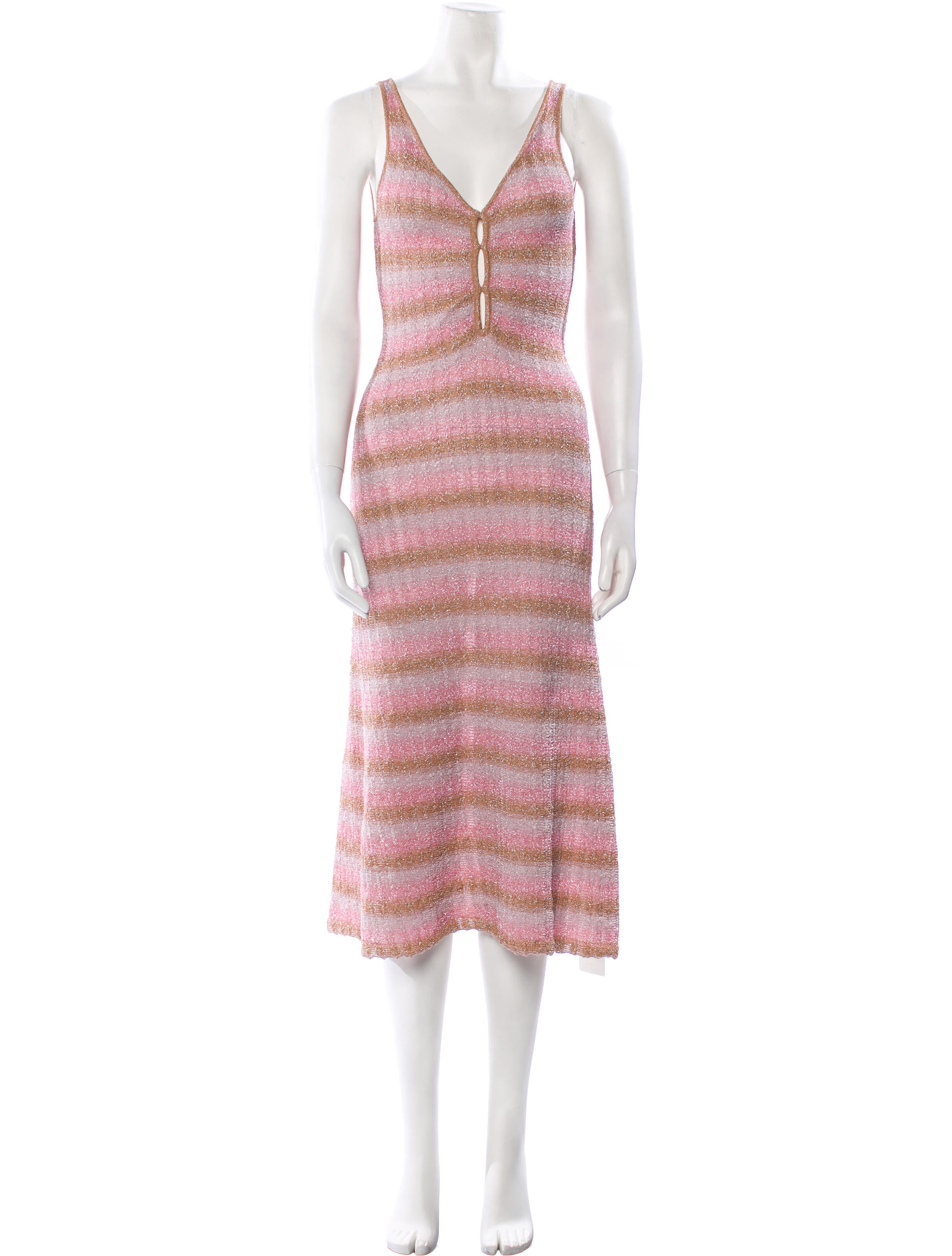 MISA Los Angeles Striped Midi Length Dress