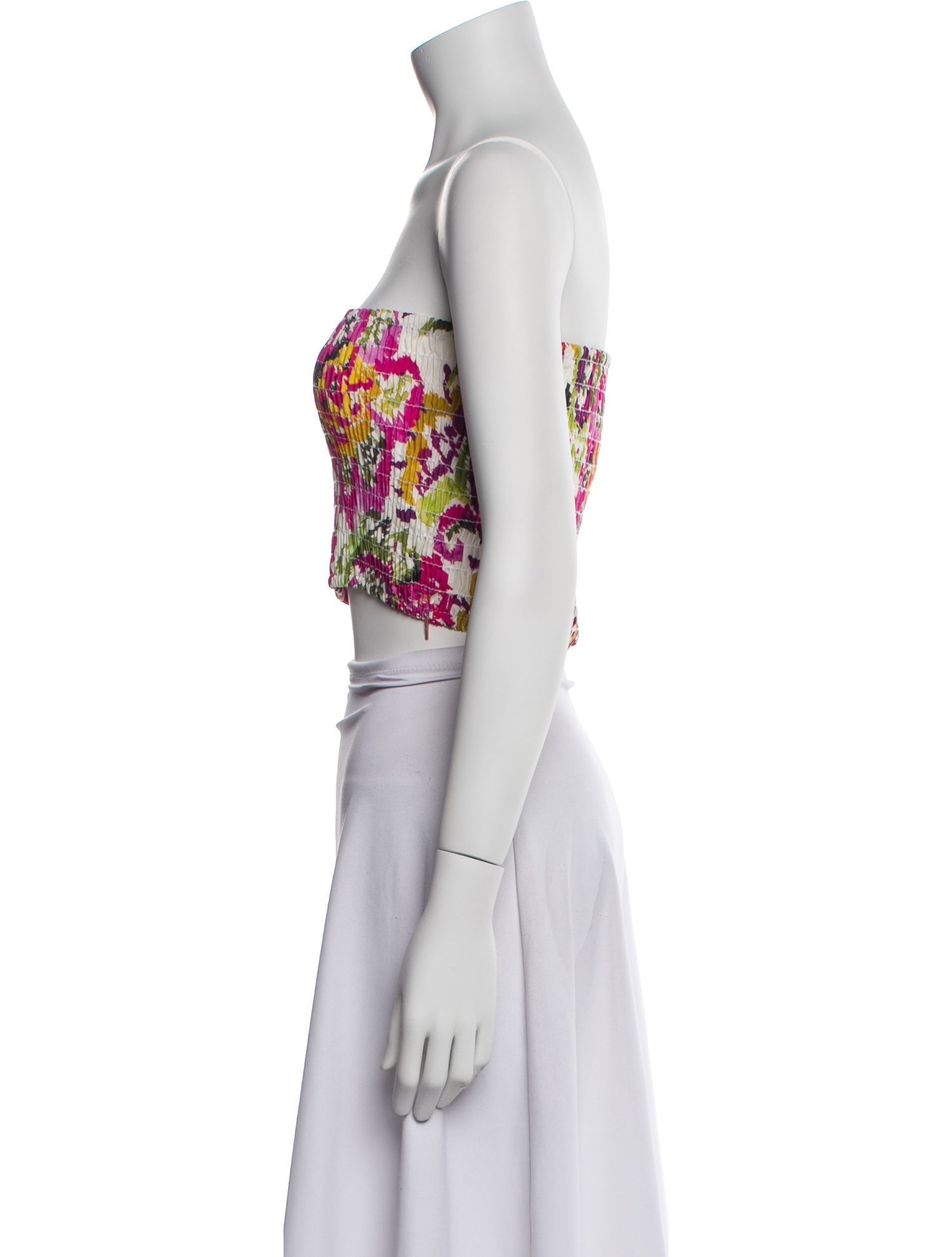 MISA Los Angeles Printed Strapless Crop Top w/ Tags
