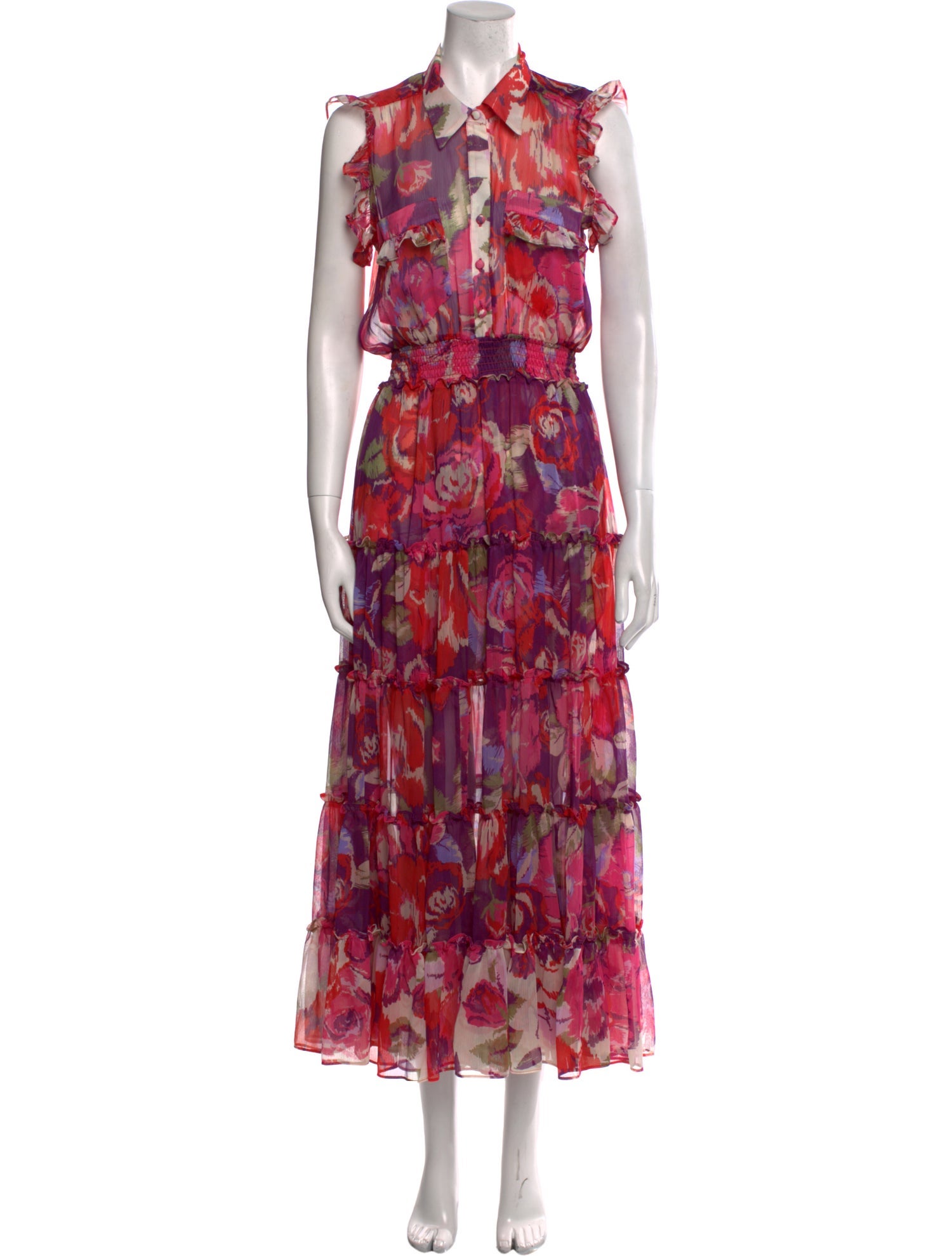 MISA Los Angeles Floral Print Long Dress