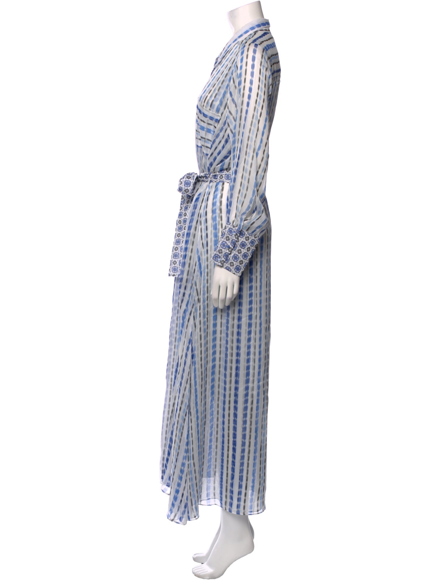 MISA Los Angeles Striped Long Dress
