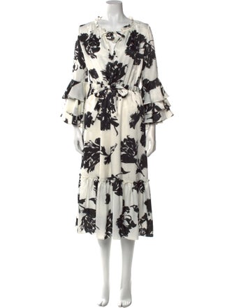 MISA Los Angeles Floral Print Midi Length Dress