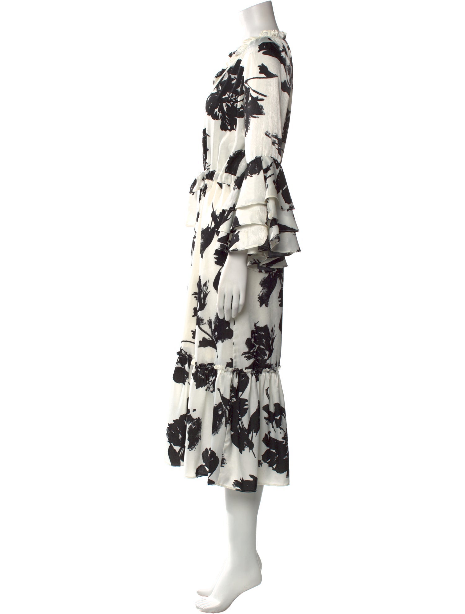 MISA Los Angeles Floral Print Midi Length Dress