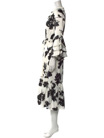 MISA Los Angeles Floral Print Midi Length Dress