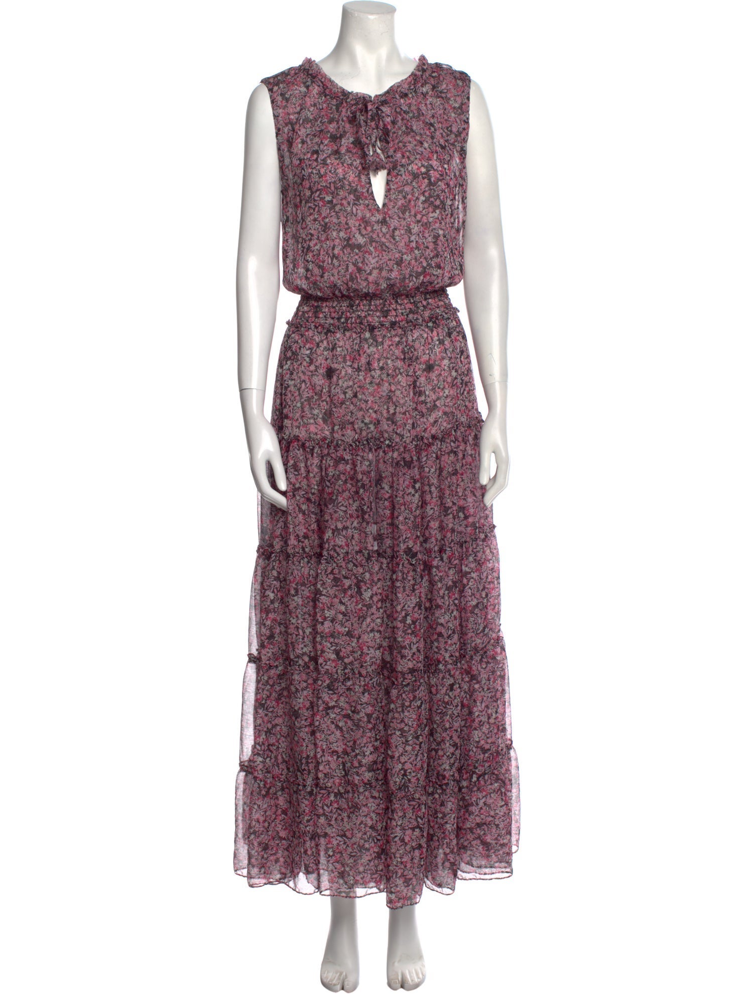 MISA Los Angeles Floral Print Long Dress