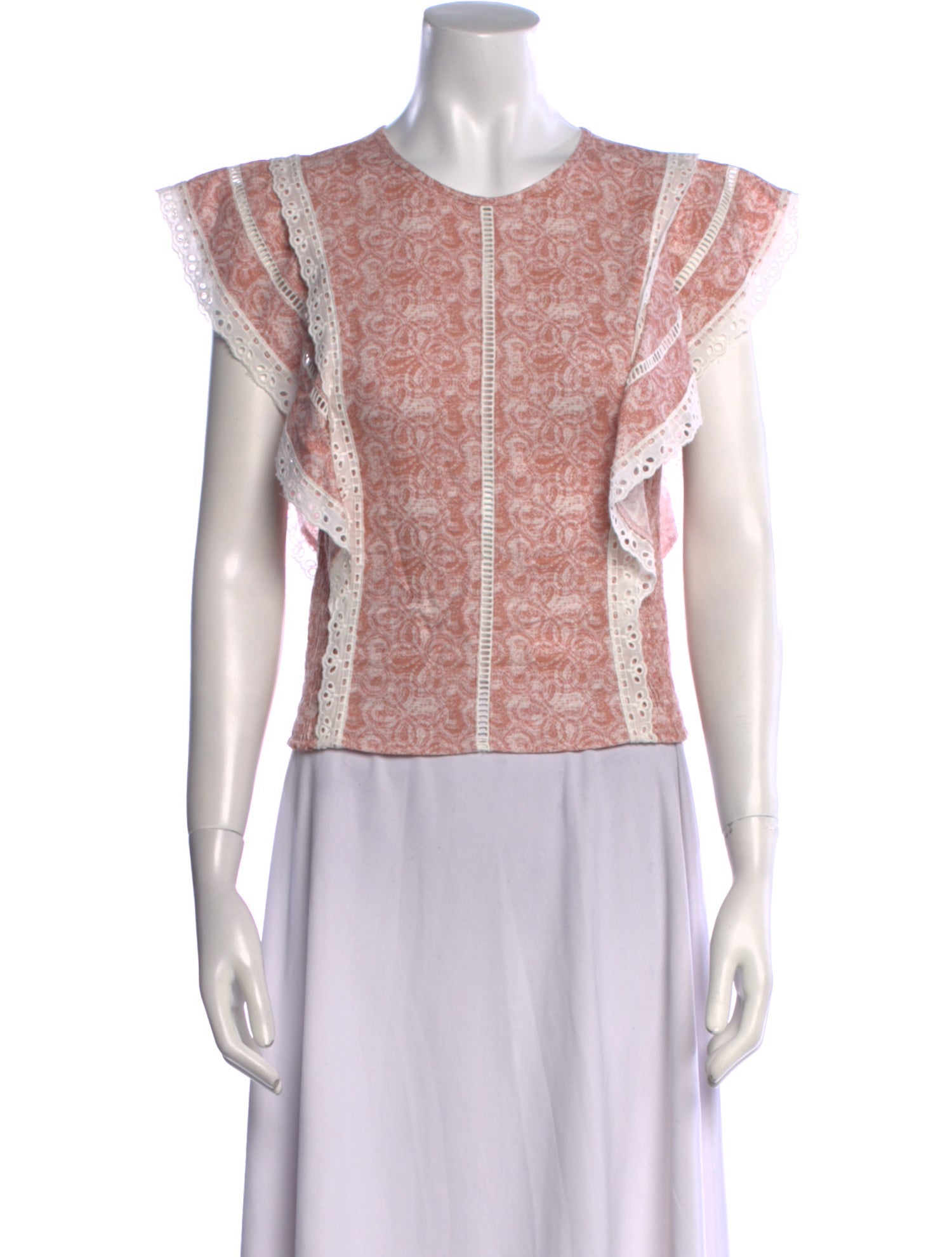 MISA Los Angeles Printed Crew Neck Top