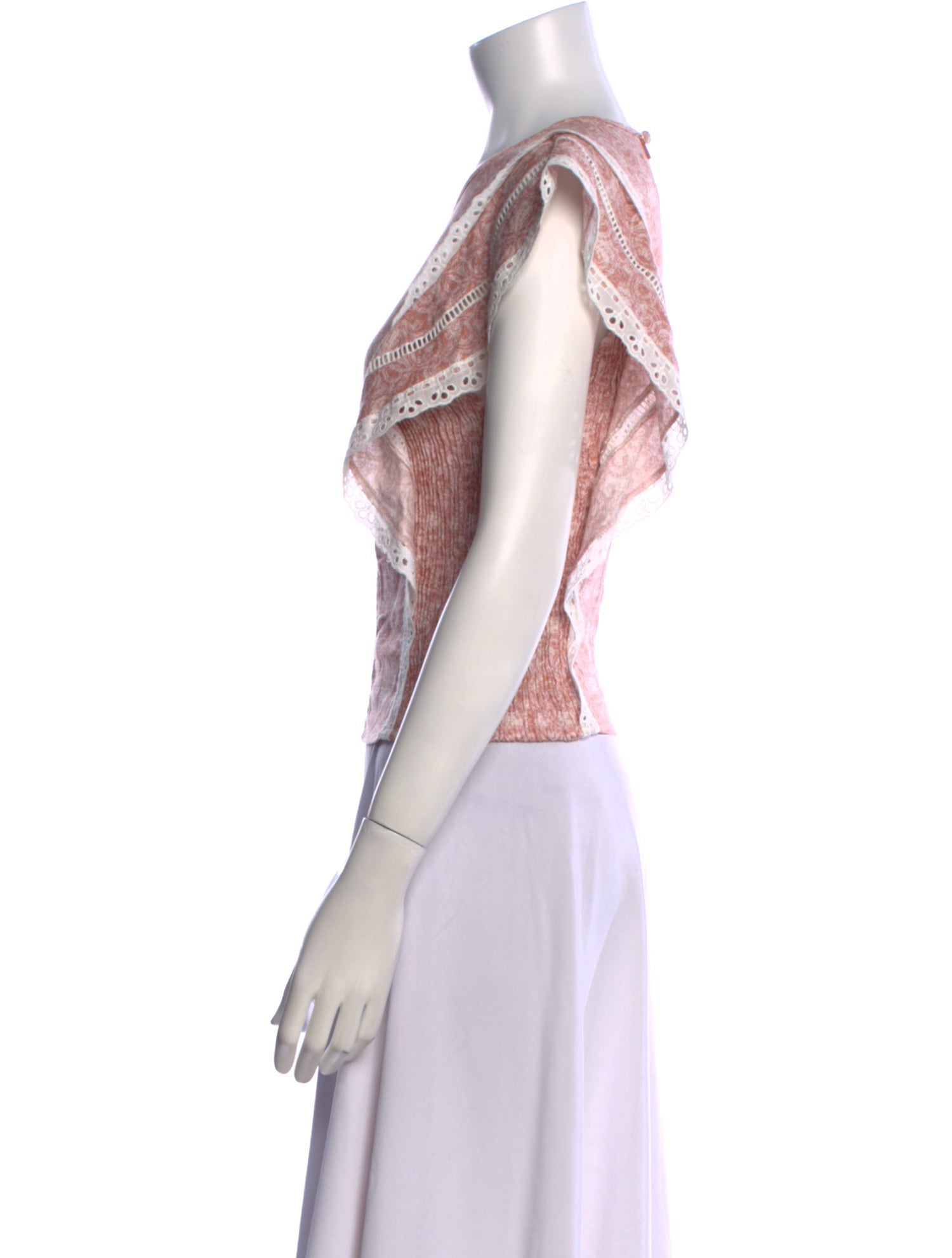 MISA Los Angeles Printed Crew Neck Top