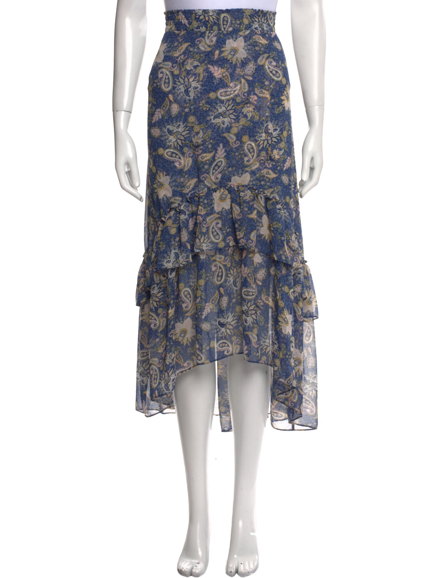 MISA Los Angeles Paisley Print Midi Length Skirt