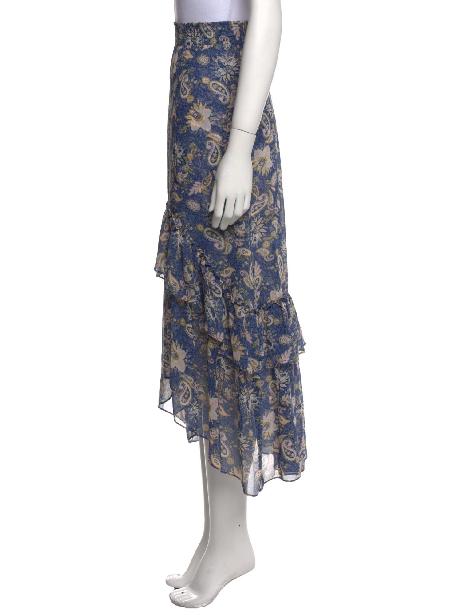 MISA Los Angeles Paisley Print Midi Length Skirt