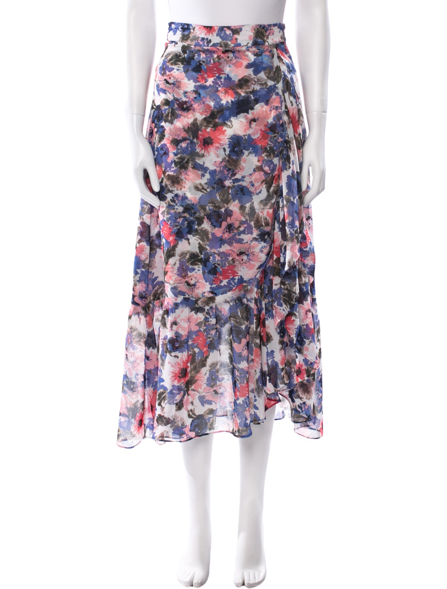 MISA Los Angeles Floral Print Midi Length Skirt