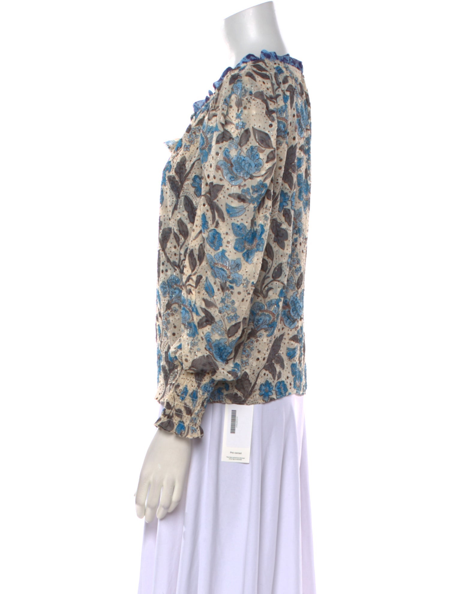 MISA Los Angeles Floral Print Scoop Neck Blouse