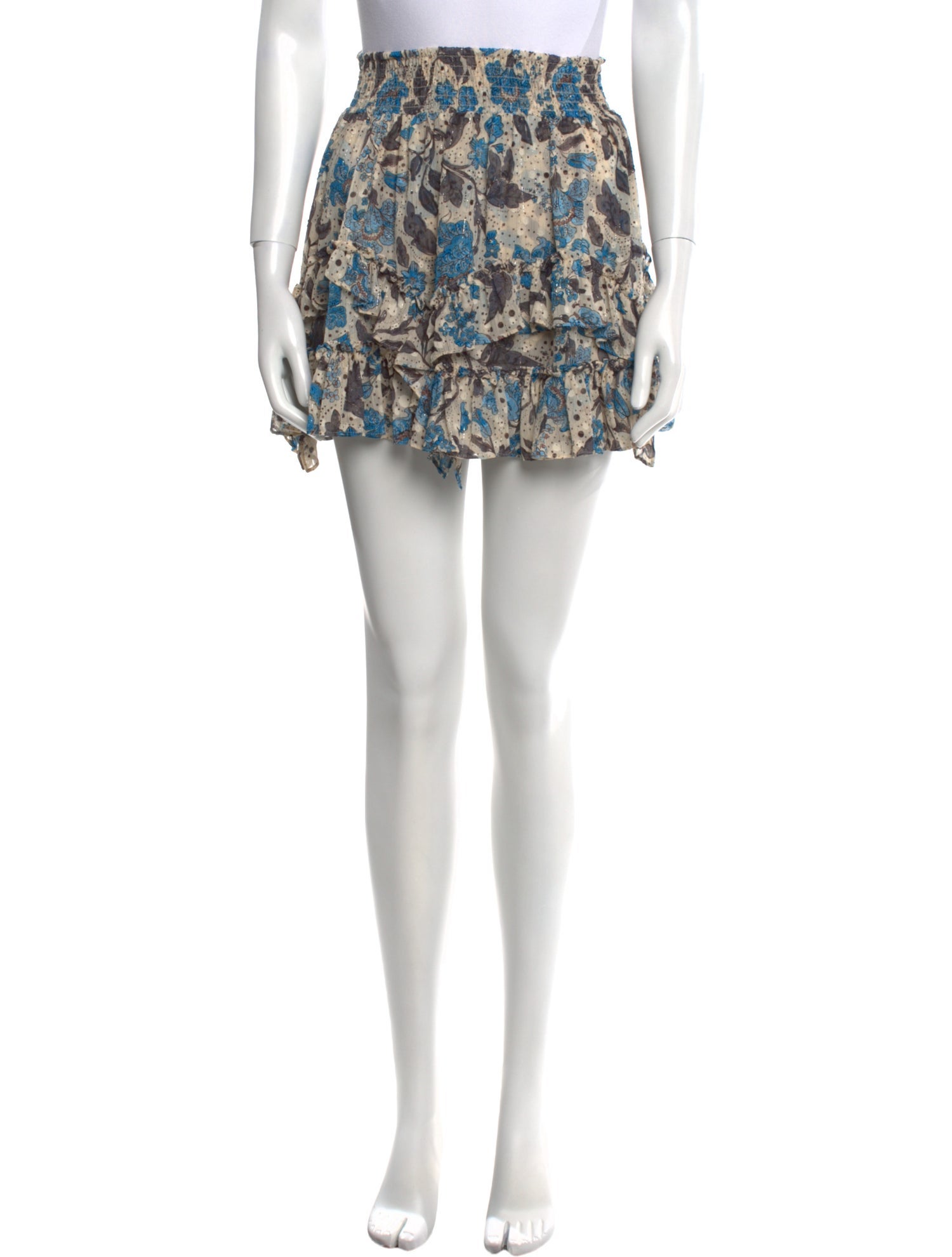 MISA Los Angeles Floral Print Mini Skirt