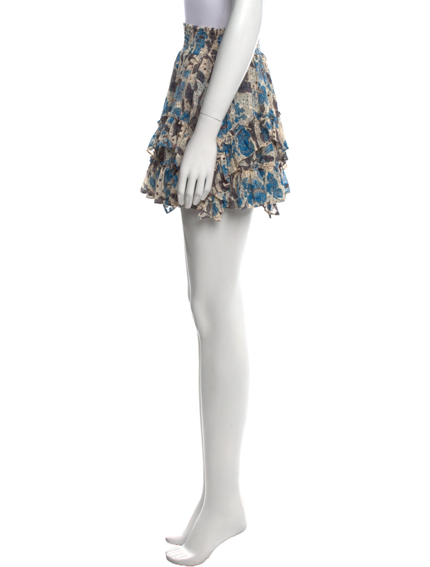 MISA Los Angeles Floral Print Mini Skirt