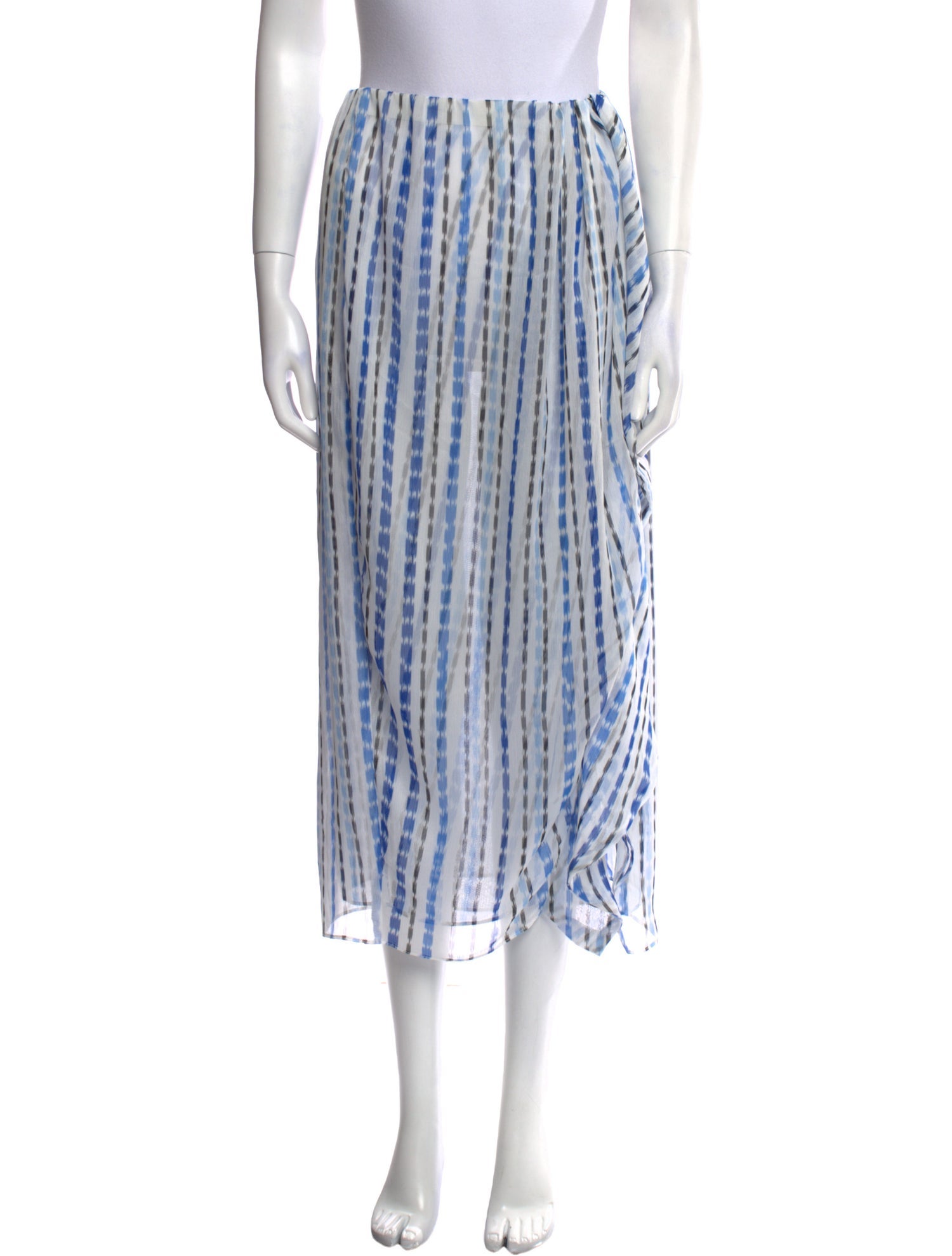 MISA Los Angeles Striped Midi Length Skirt