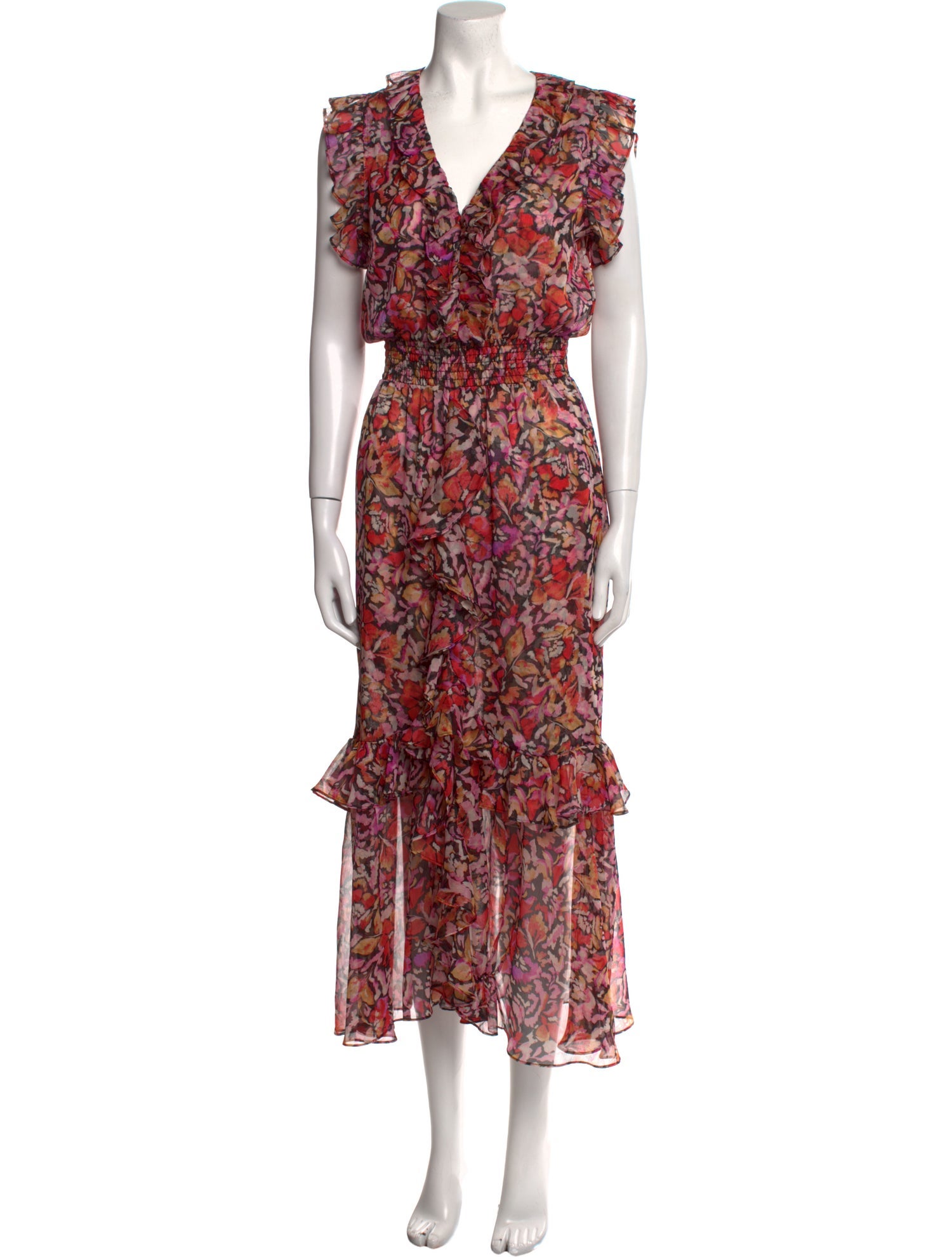 MISA Los Angeles Floral Print Long Dress
