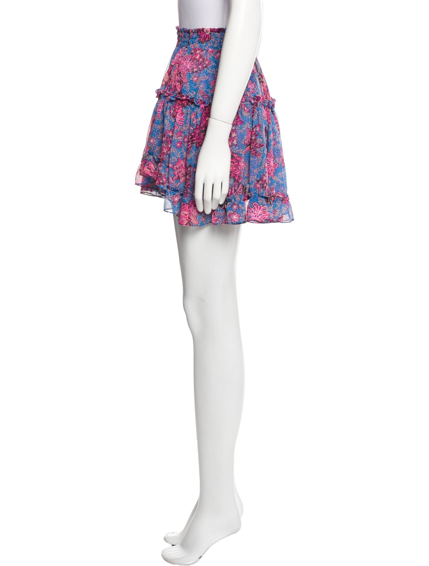 MISA Los Angeles Floral Print Mini Skirt