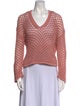 MISA Los Angeles Printed V-Neck Sweater
