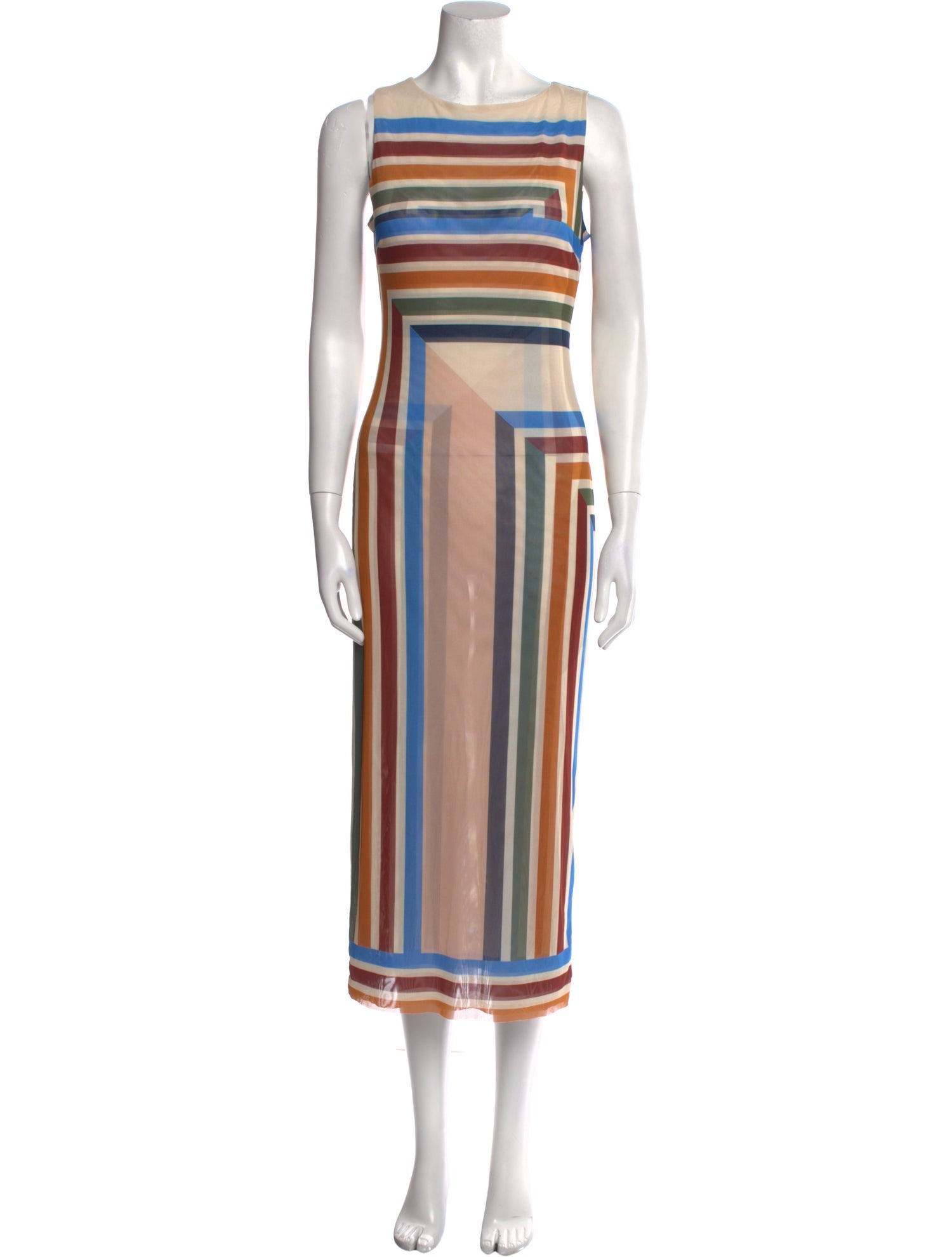 MISA Los Angeles Striped Long Dress